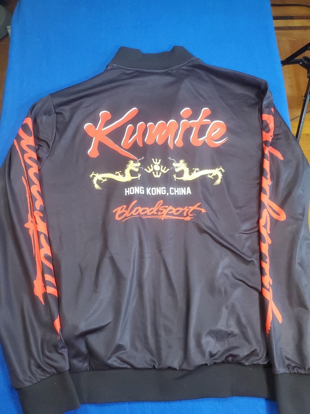 Chalk Line Bloodsport Kumite Satin Jacket Mens XL Black Bomber Movie Jean-Claude
